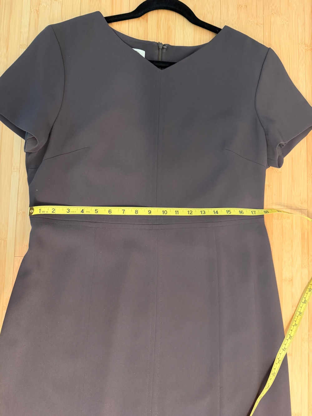 Talbots Brown Short-Sleeve Fit-and-Flare Lined Dress - Picture 10 of 12